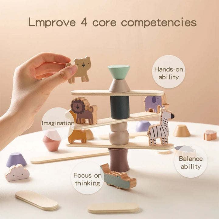 Wooden Montessori Animal Stacking Toy