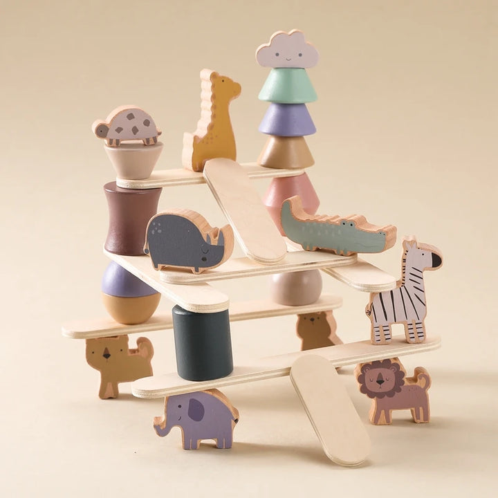 Wooden Montessori Animal Stacking Toy