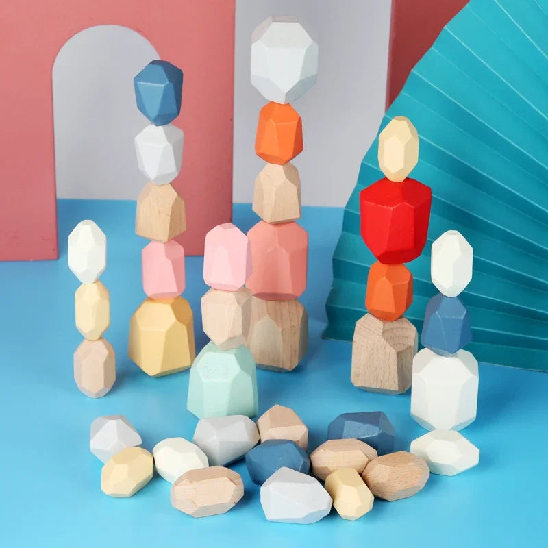 Montessori Wooden Stacking Stones