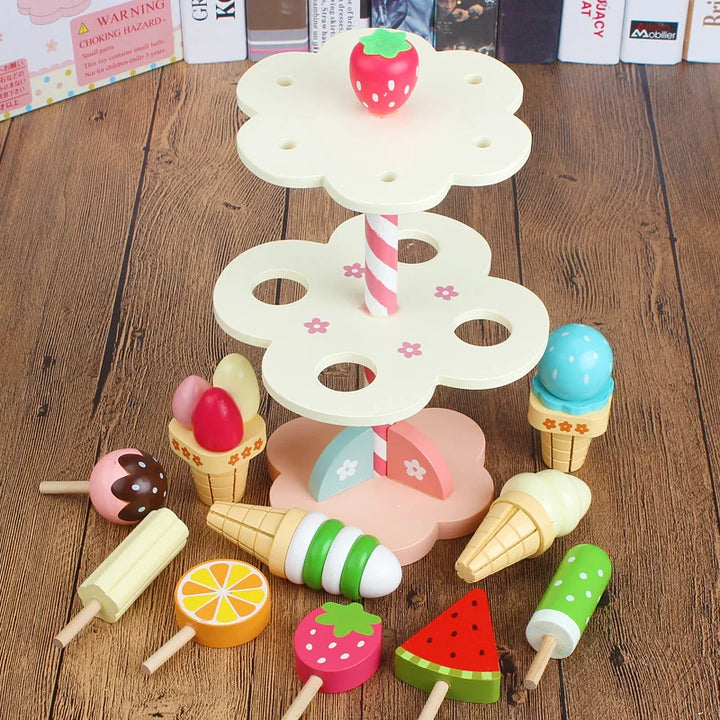 Wooden Kids Ice Cream Set